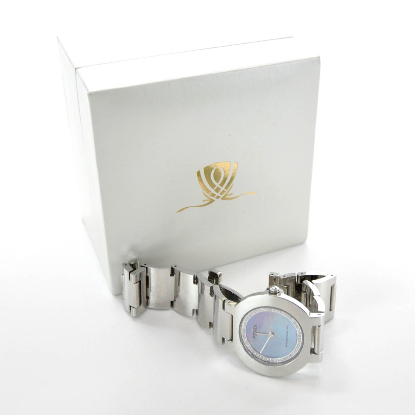 Stainless Steel Diamond Bezel Blue Mother of Pearl 35mm Orologi Quartz Watch
