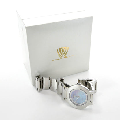 Fendi Stainless Steel Diamond Bezel Blue Mother of Pearl 35mm Orologi Quartz Watch 7 of 7