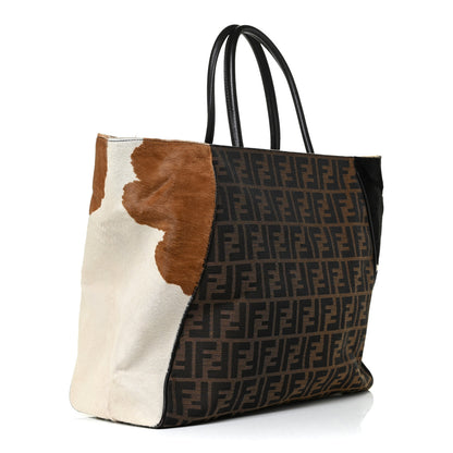 Fendi Calf Hair Zucca Large 2Jours Tote Tobacco Multicolor 2 of 12