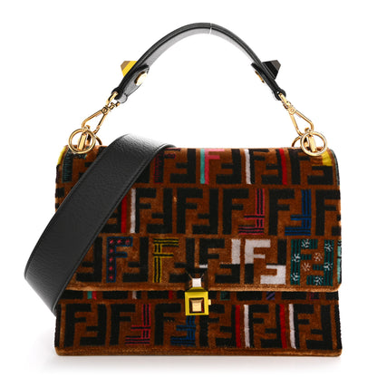 Fendi Velvet Vitello Dolce Fun Fair Kan I Shoulder Bag Tobacco Multicolor Black 1 of 13