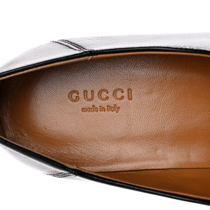 Gucci Goatskin Womens Horsebit Mid-Heel Loafers 38.5 Black 7 of 11