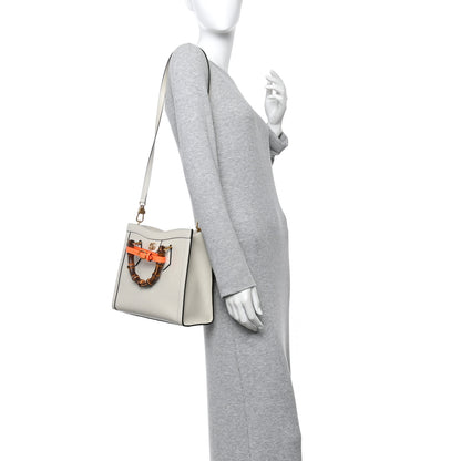 Gucci Wonka Grain Calfskin Small Diana Tote Bag Mystic White Orange Fluo 2 of 10