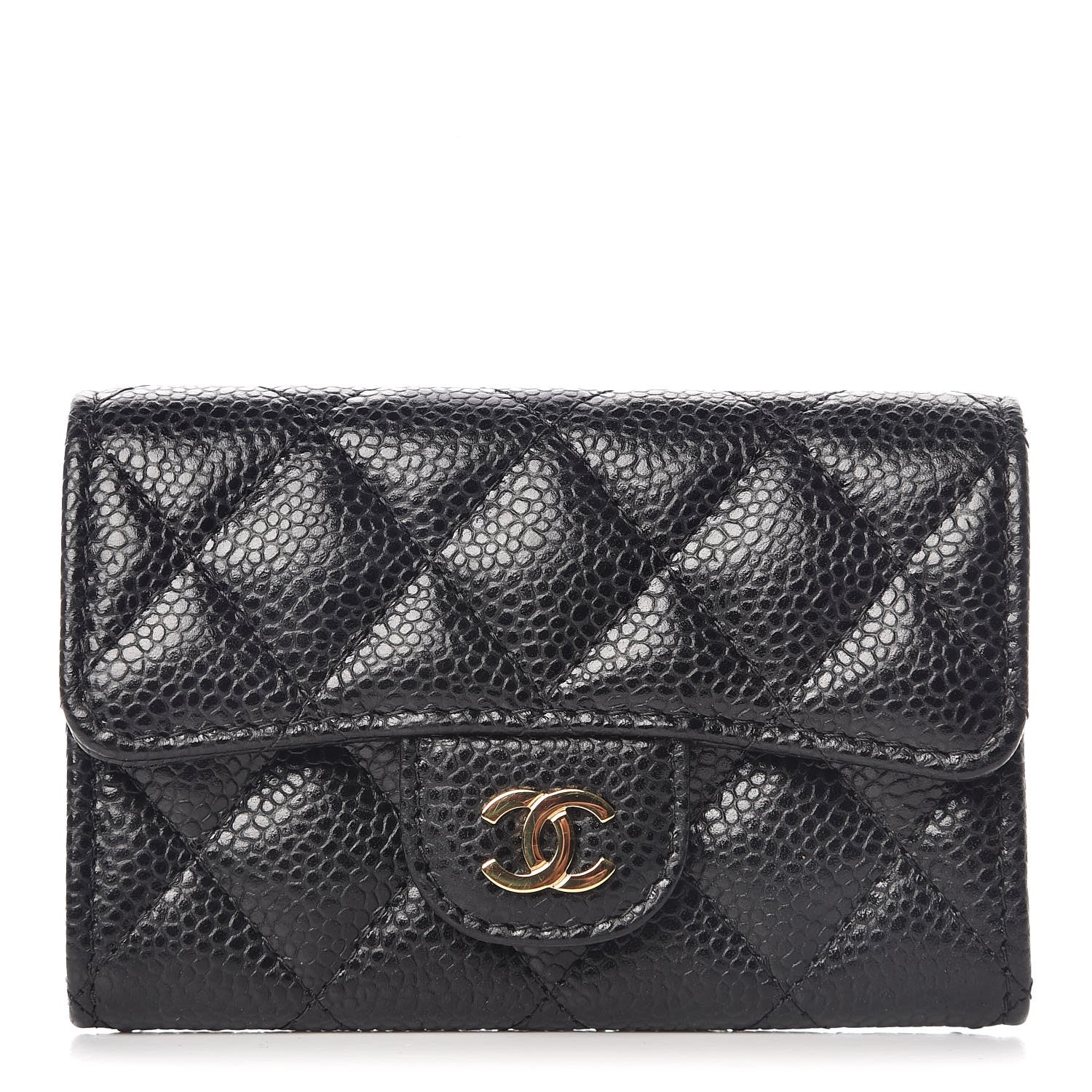 Chanel Caviar Quilted Flap Card Holder Black 1 of 13