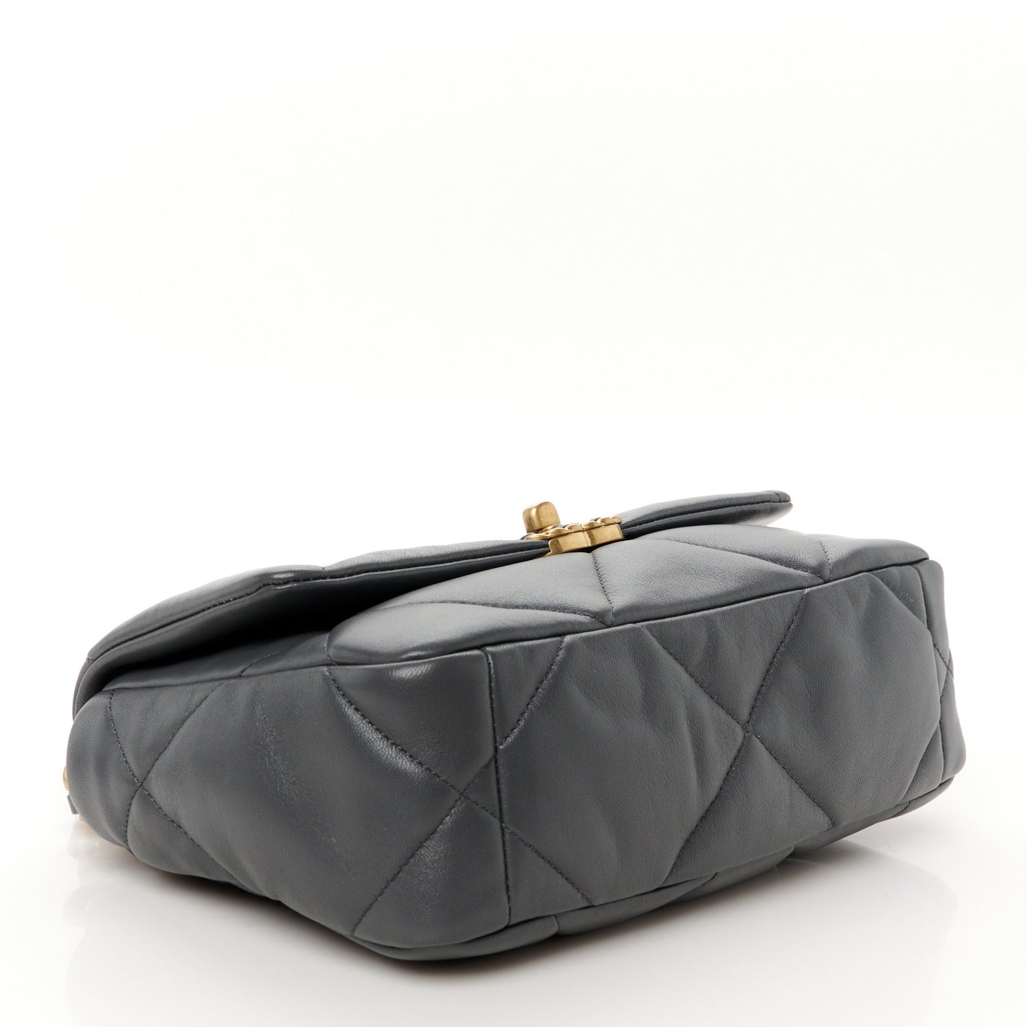 Lambskin Quilted Medium Chanel 19 Flap Dark Grey