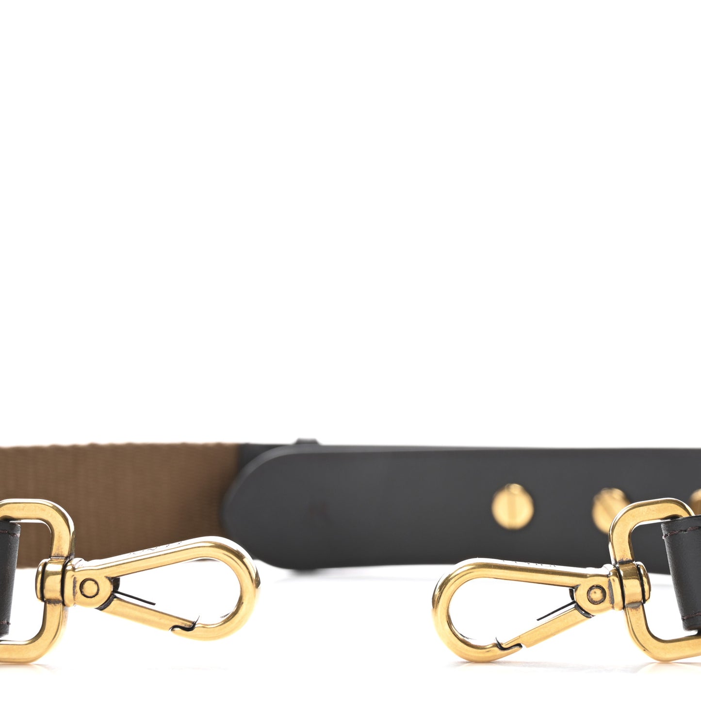 Ribbon Vitello Century FF 1974 Flat Studded Strap You Fango Marrone Ebano