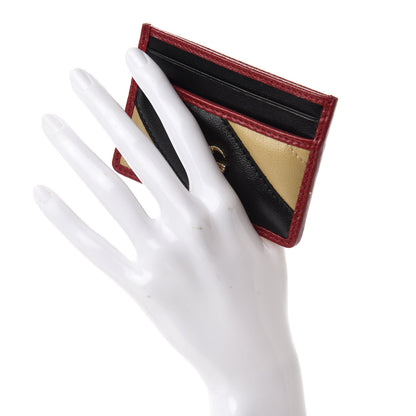 Gucci Azalea Calfskin Matelasse Diagonal Patchwork Torchon GG Marmont Card Case Black Beige Romantic Cerise 2 of 7