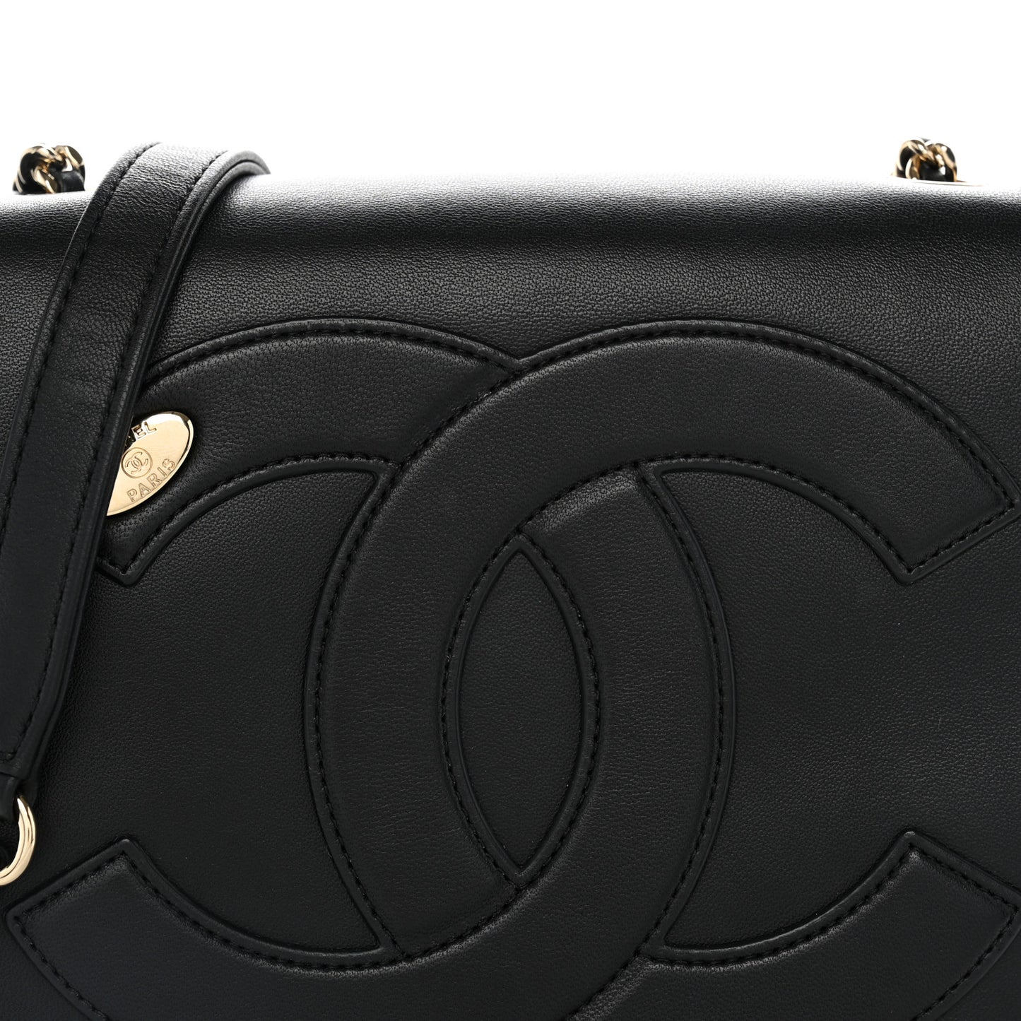 Lambskin CC Mania Flap Bag Black