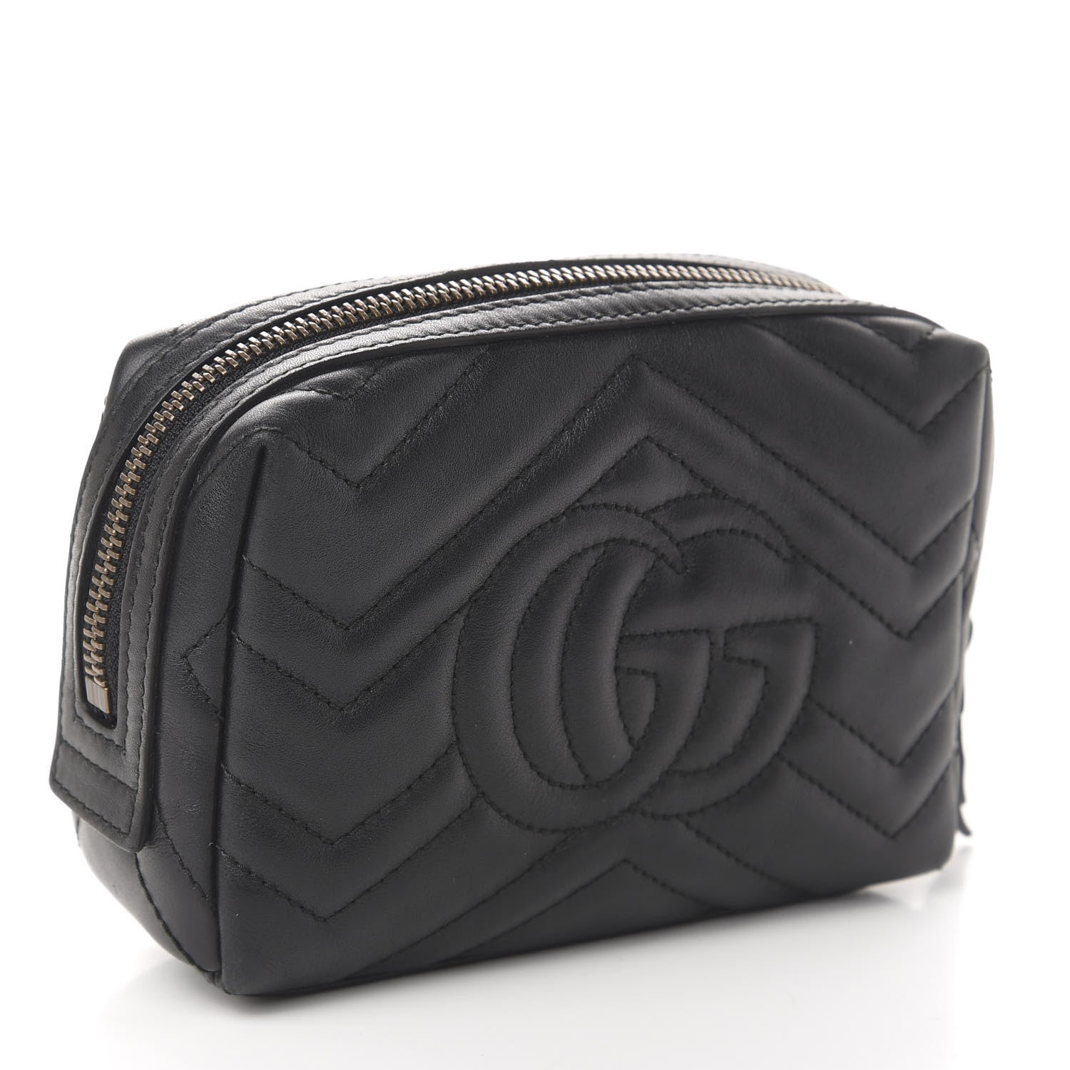 Gucci Calfskin Matelasse GG Marmont Cosmetic Case Black 3 of 8