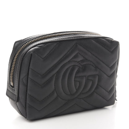 Gucci Calfskin Matelasse GG Marmont Cosmetic Case Black 3 of 8