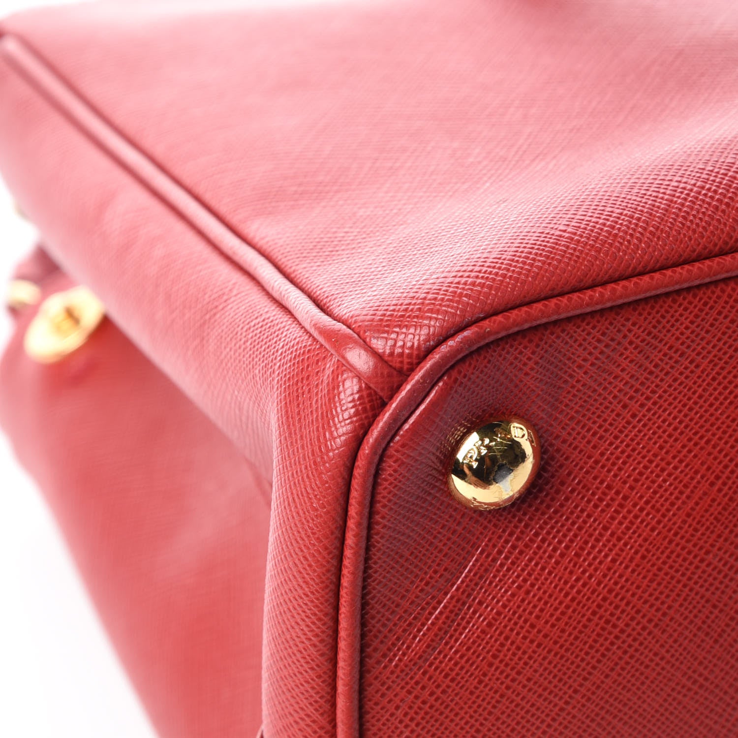 Prada Saffiano Small Galleria Double Zip Tote Fuoco 17 of 20