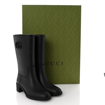 Gucci Rubber Double G Womens Rain Boots 36 Black 10 of 10