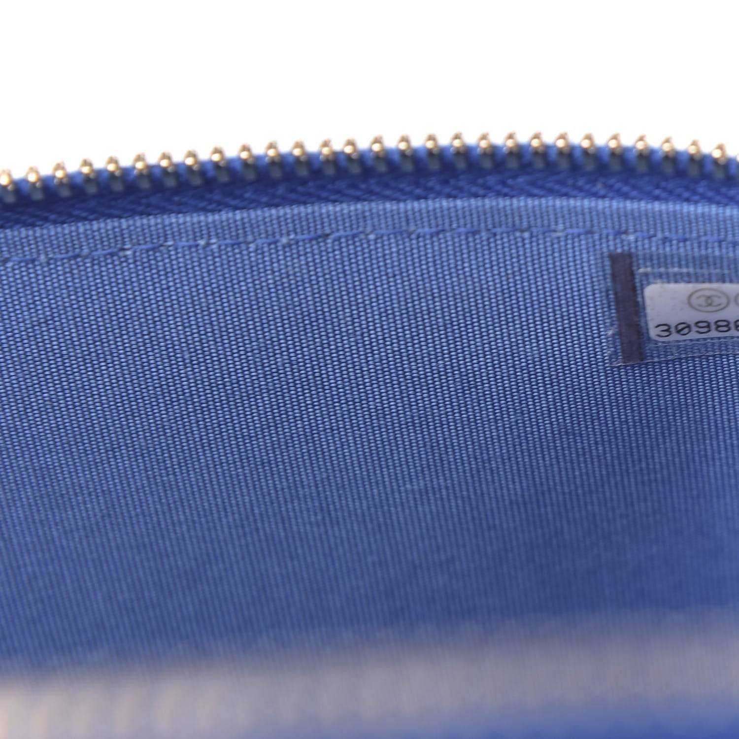 Chanel Raffia Jute Striped Small Vanity Case With Chain Blue Beige 7 of 11