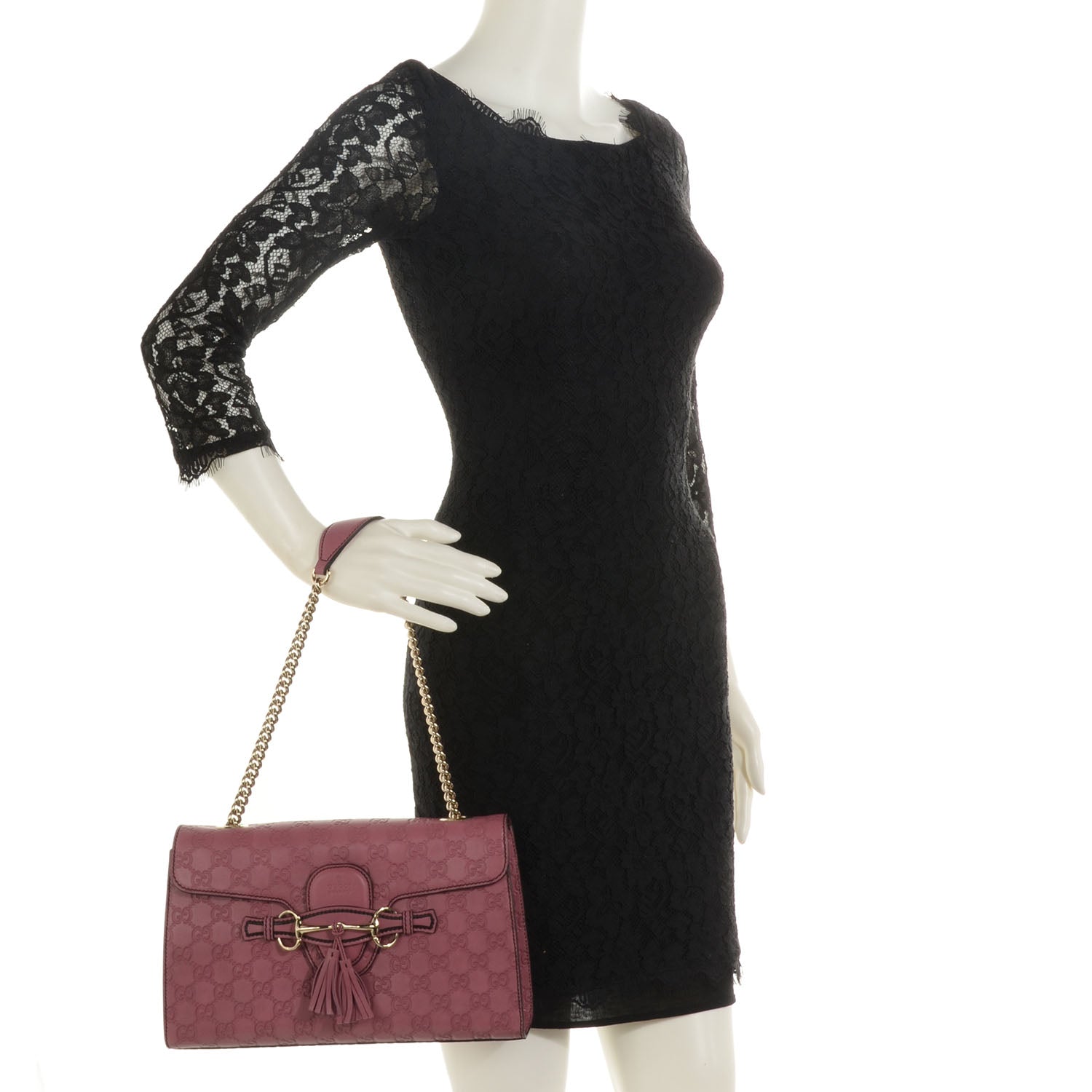 Gucci Guccissima Medium Emily Chain Shoulder Bag Peonia Flower 2 of 9