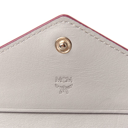 MCM Visetos Mini Love Letter Flap Wallet Pink Beige 6 of 12