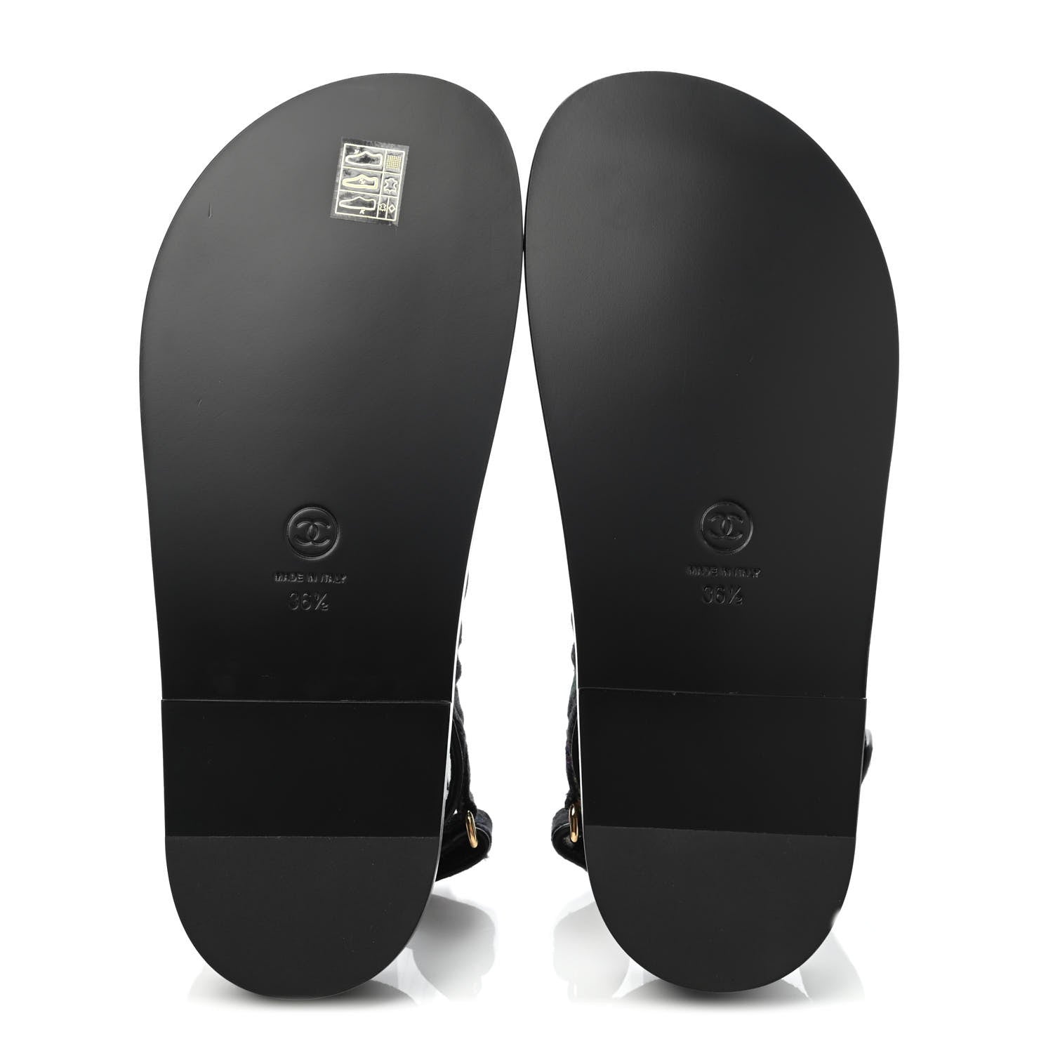 Chanel Denim Quilted Dad Sandals 36.5 Black Multicolor 4 of 4