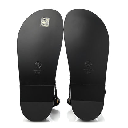 Chanel Denim Quilted Dad Sandals 36.5 Black Multicolor 4 of 4