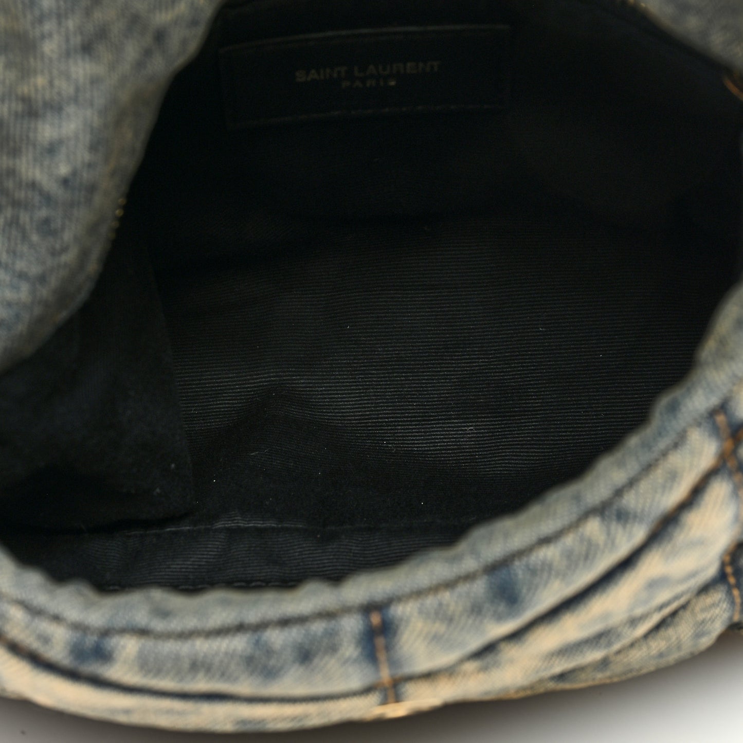 Denim Quilted Toy Loulou Puffer Monogram Chain Satchel Blue Cinnamon