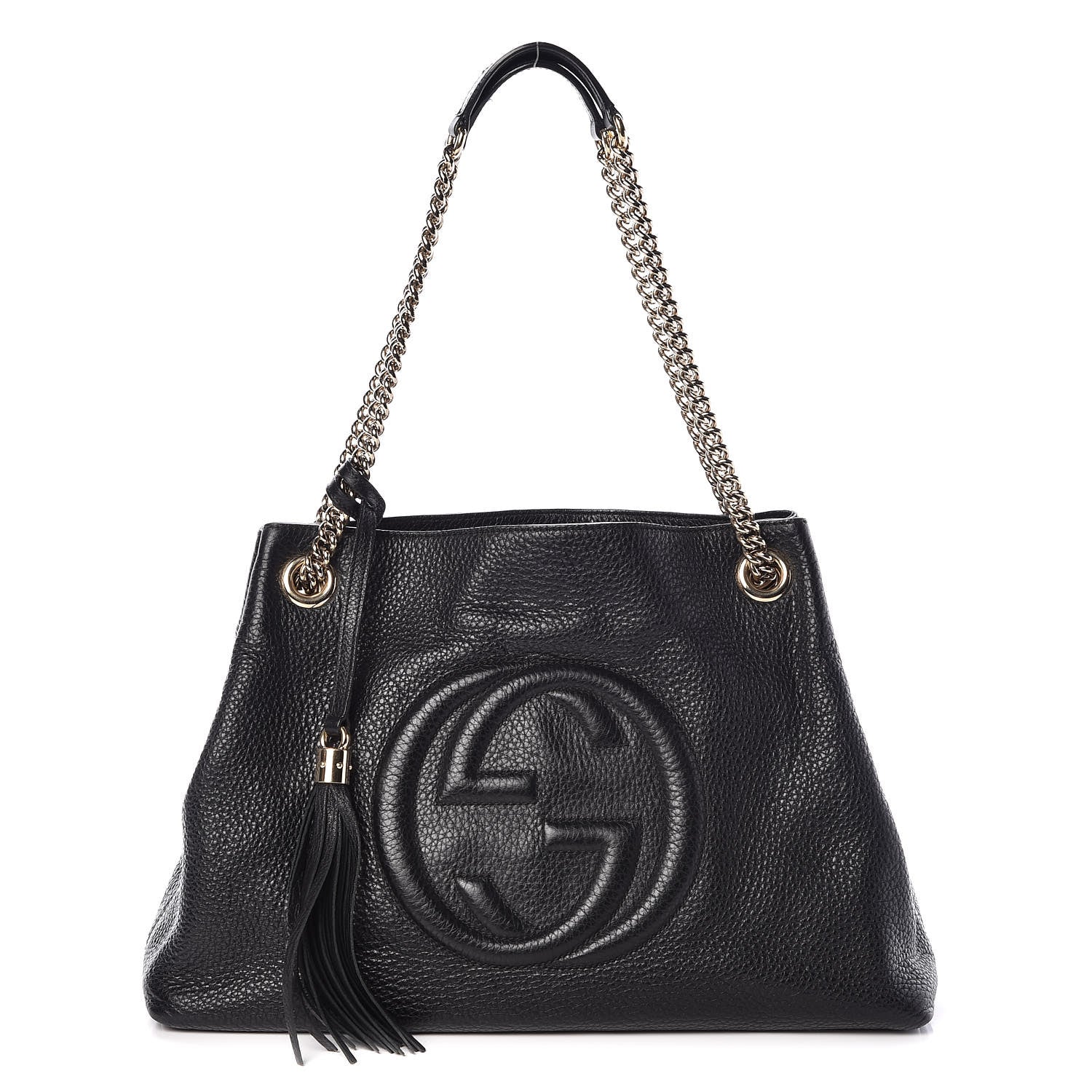 Gucci Pebbled Calfskin Medium Soho Chain Shoulder Bag Black 1 of 10