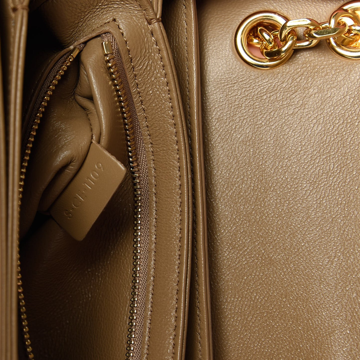 Shiny Calfskin Medium C Bag Light Camel