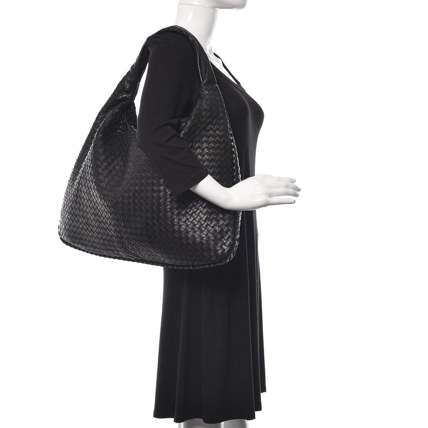 Nappa Intrecciato Maxi Veneta Hobo Black