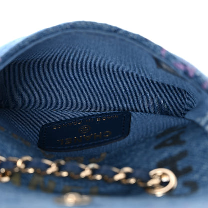 Chanel Denim Quilted Denim Mood Clutch With Chain Blue Multicolor 5 of 10