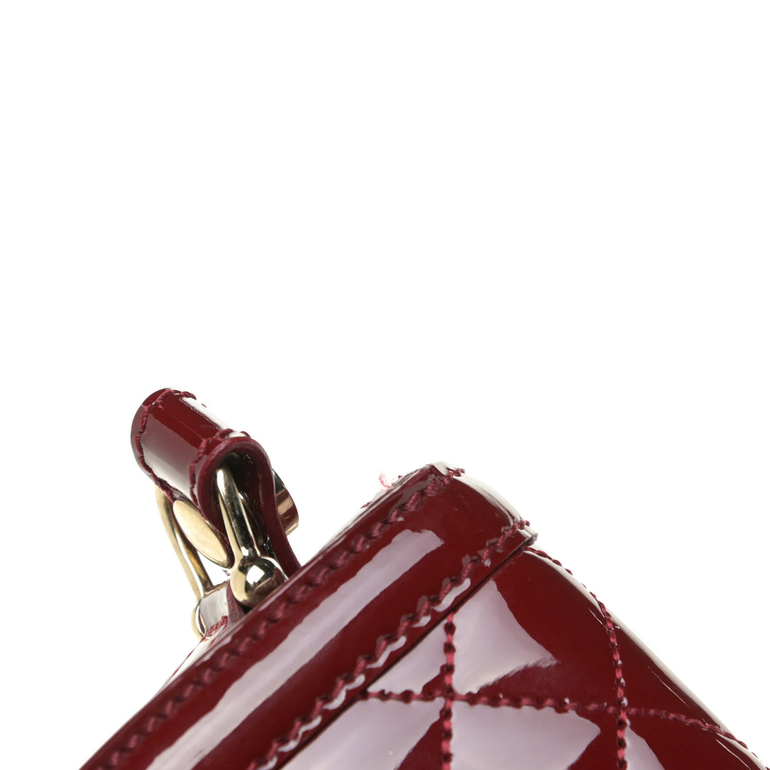 Burberry Patent Calfskin Quilted Mini Crossbody Bag Dark Red 15 of 15