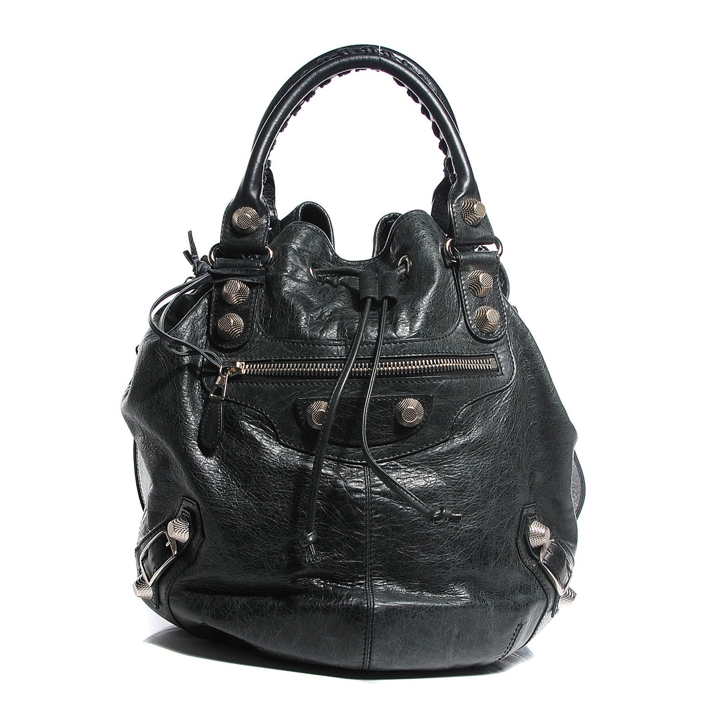 Agneau Giant 21 Silver Hardware Pompon Black