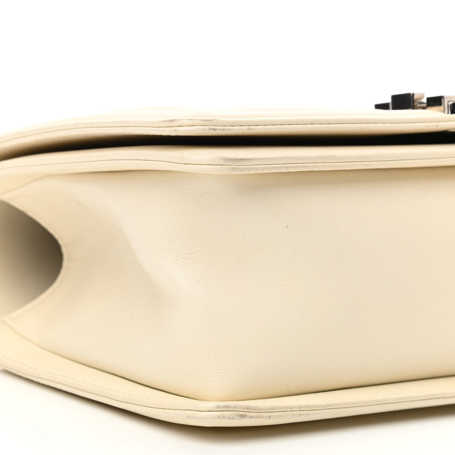 Chanel Calfskin Chevron Quilted Medium Boy Flap Ivory 9 of 11