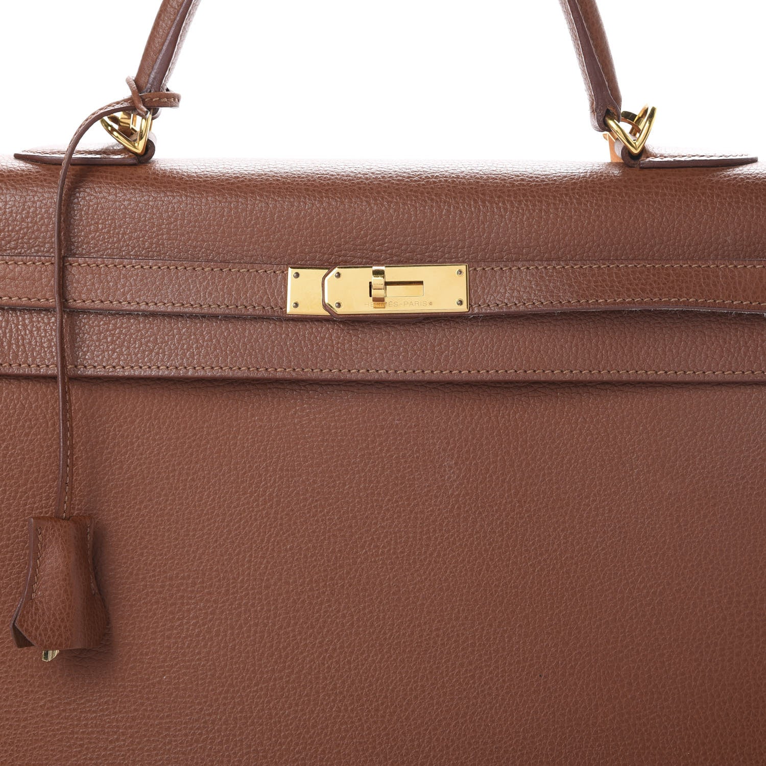 Hermes Vache Liegee Kelly Sellier 35 Noisette 7 of 17