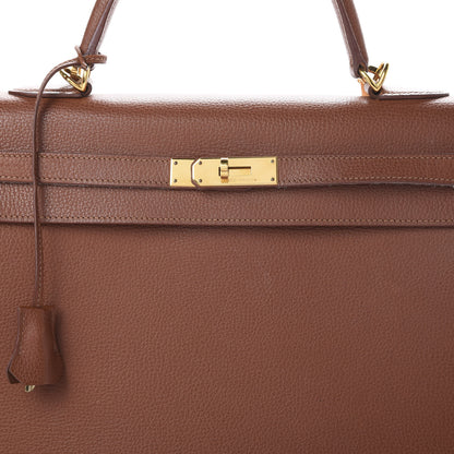 Hermes Vache Liegee Kelly Sellier 35 Noisette 7 of 17