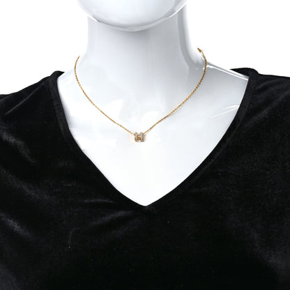 Hermes Lacquered Rose Gold Mini Pop H Pendant Necklace Marron Glace 2 of 6