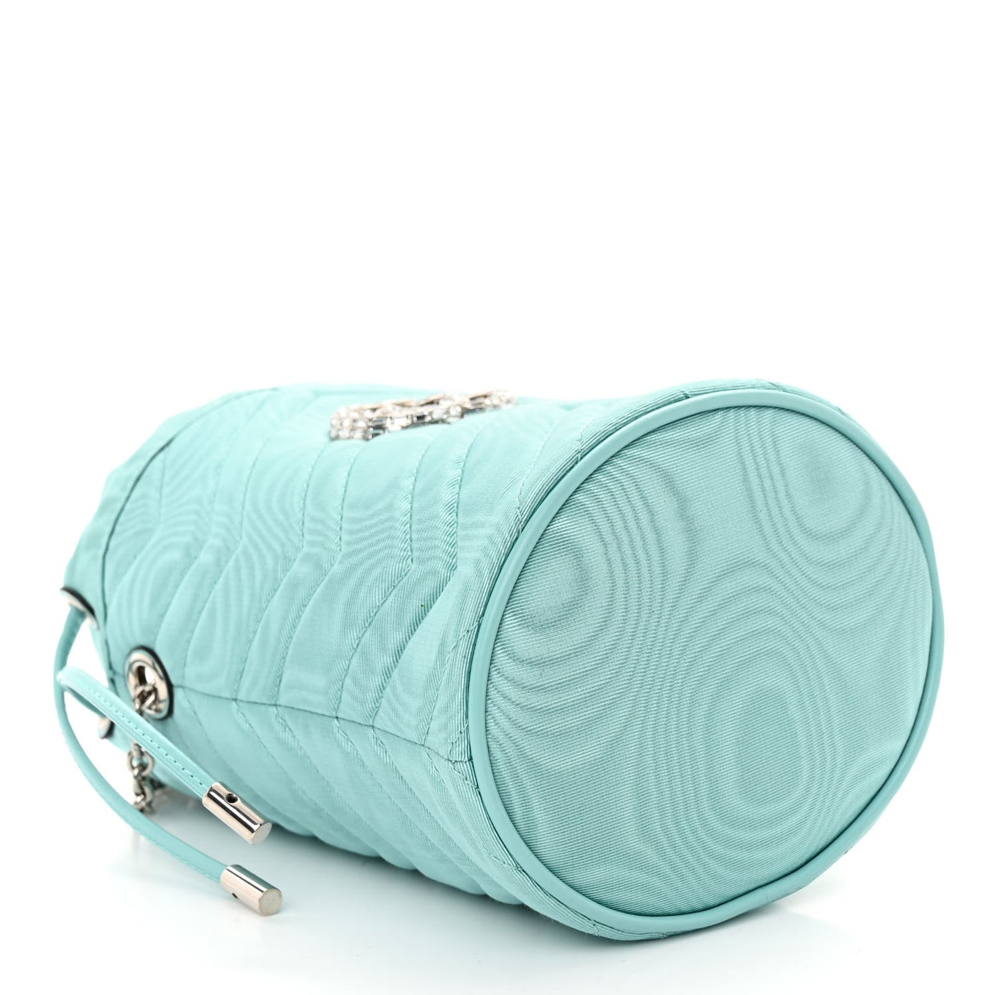 Moire Fabric Calfskin Crystal Matelasse Mini GG Marmont 2.0 Bucket Bag Dark Ocean Wave Crystal