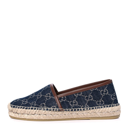 Gucci Denim GG Monogram Espadrilles 36.5 Blue Tea Cuir 1 of 9
