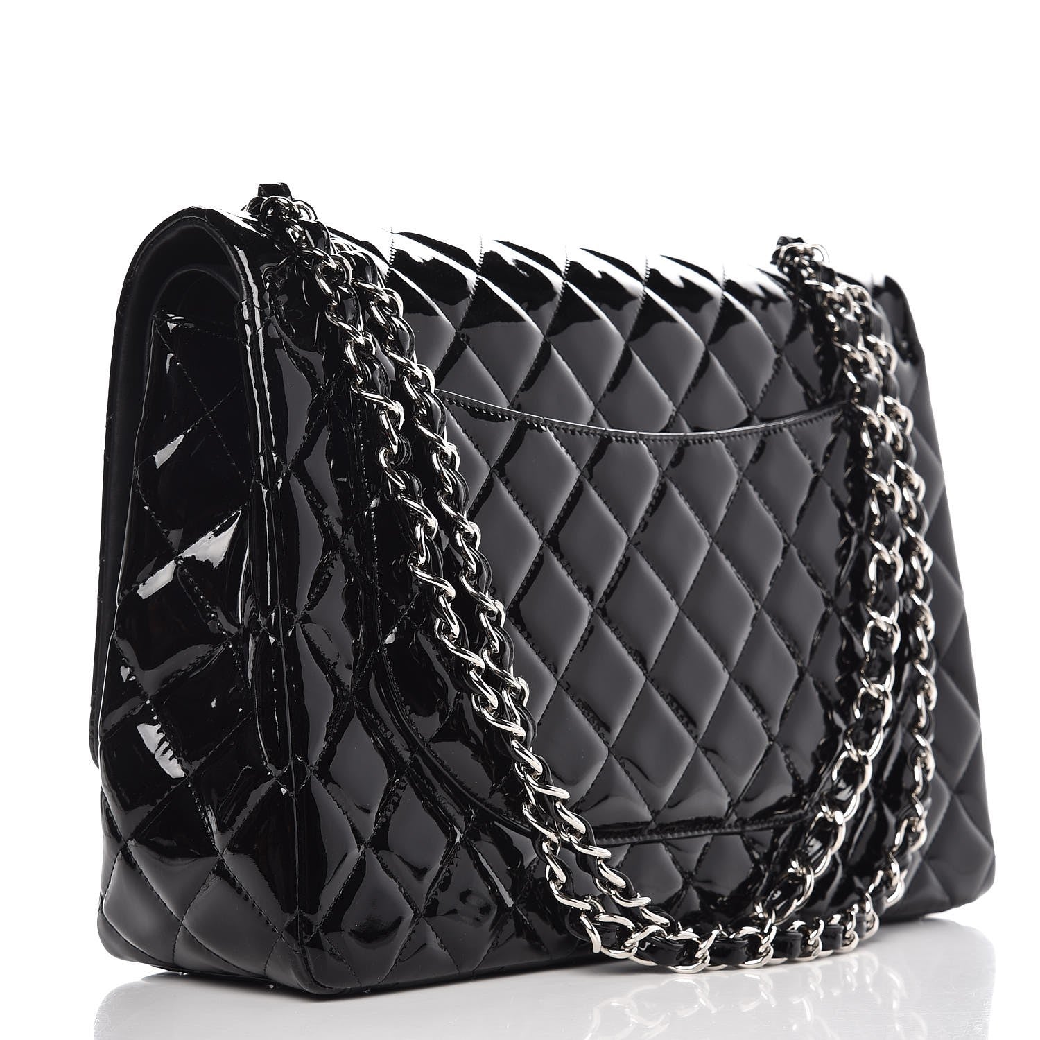 Chanel Patent Quilted Maxi Double Flap Black 5 of 8