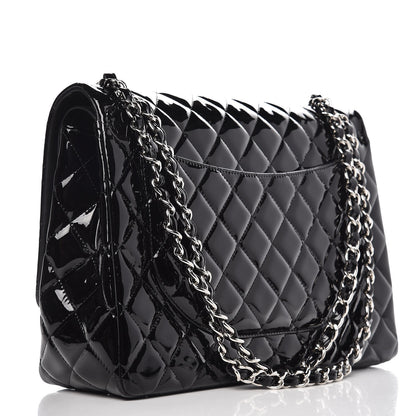 Chanel Patent Quilted Maxi Double Flap Black 5 of 8