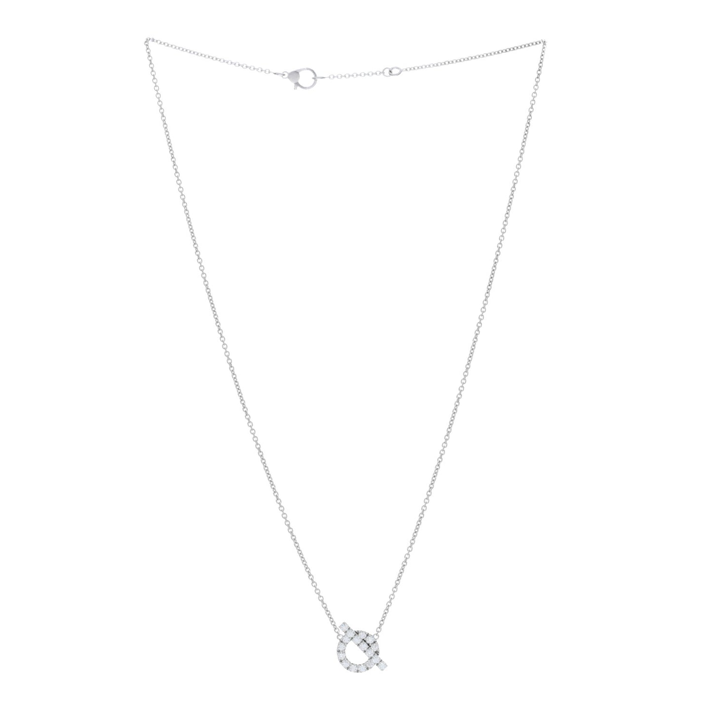 18K White Gold Diamond Finesse Pendant Necklace