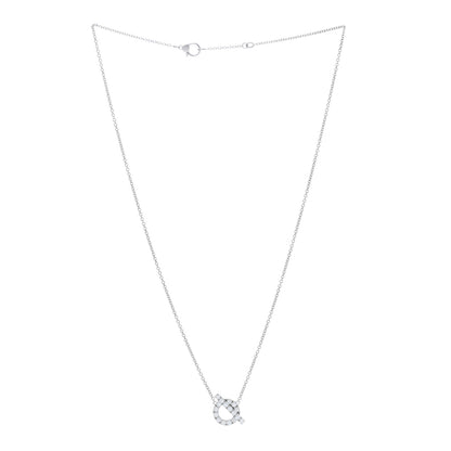 Hermes 18K White Gold Diamond Finesse Pendant Necklace 2 of 5