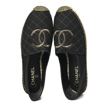 Chanel Fabric Biarritz CC Espadrilles  40 Blue Green 2 of 9