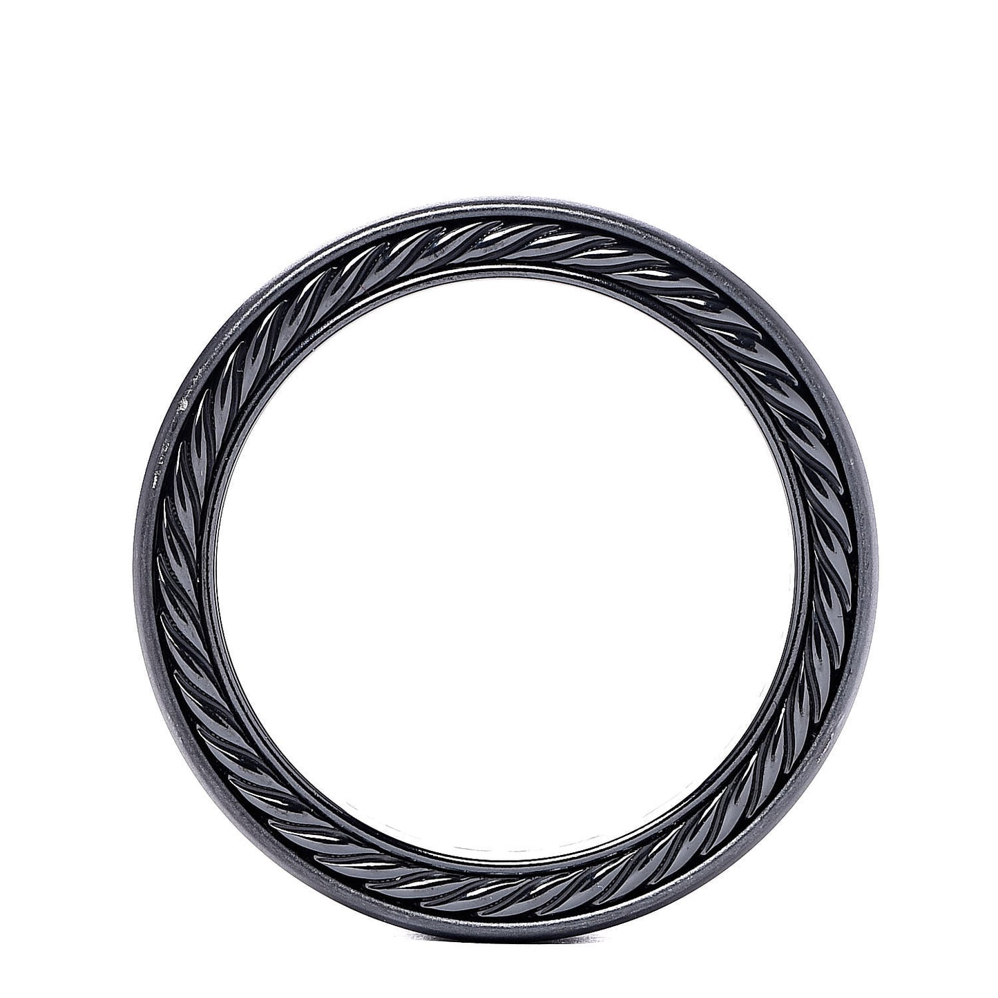 Titanium Black Diamond Streamline Three-Row Band Ring 62 10