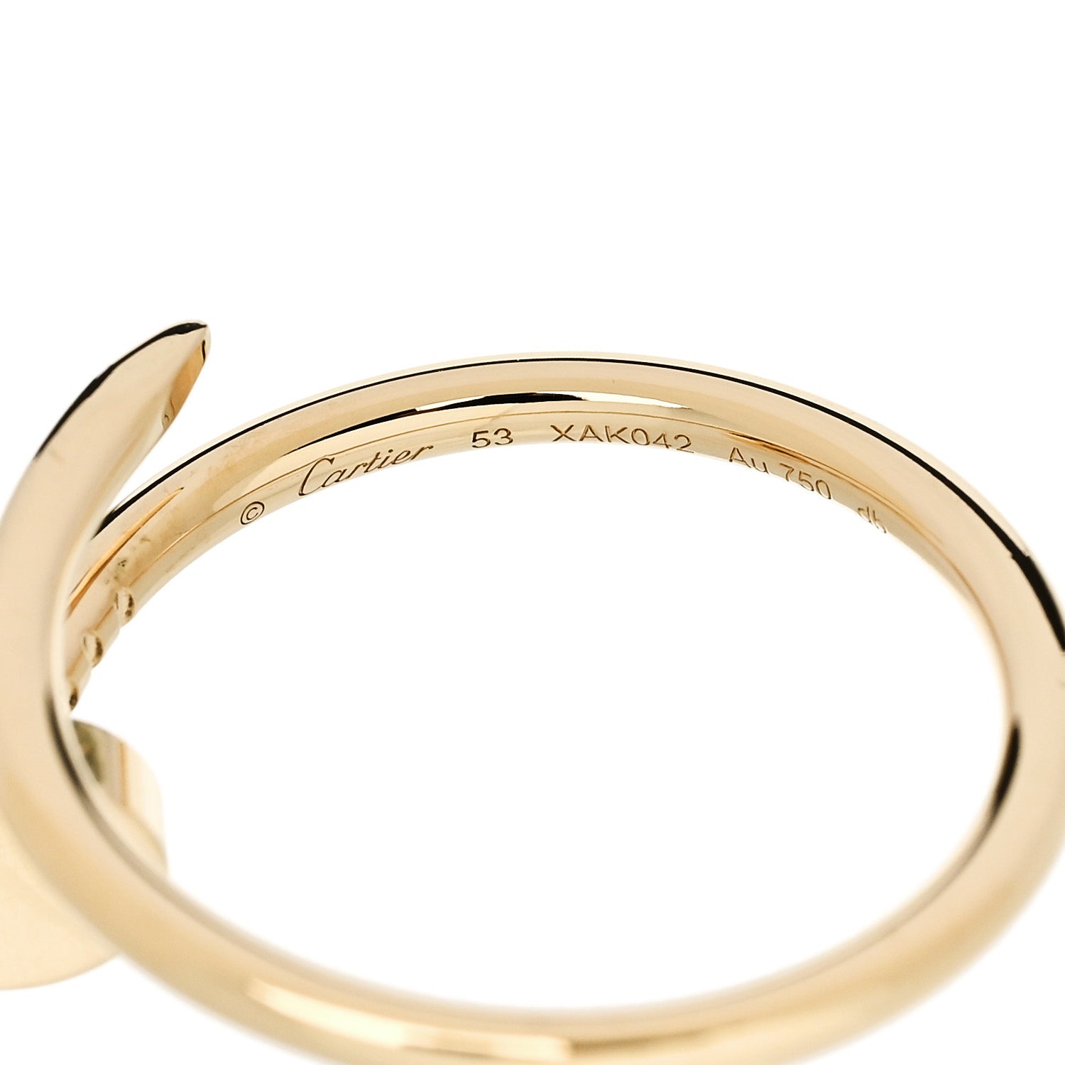 Cartier 18K Yellow Gold Small Juste Un Clou Ring 53 6.5 5 of 5