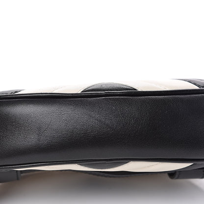 Gucci Calfskin Matelasse GG Marmont Belt Bag 85 34 Black White 12 of 12