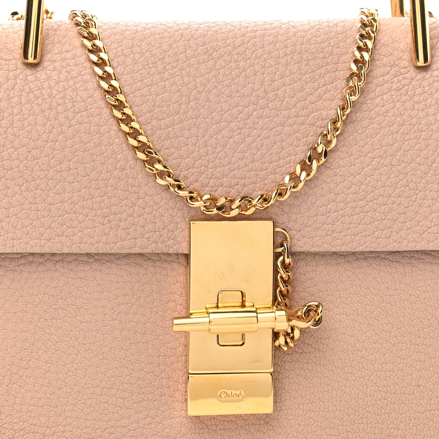 Grained Lambskin Mini Drew Shoulder Bag Cement Pink