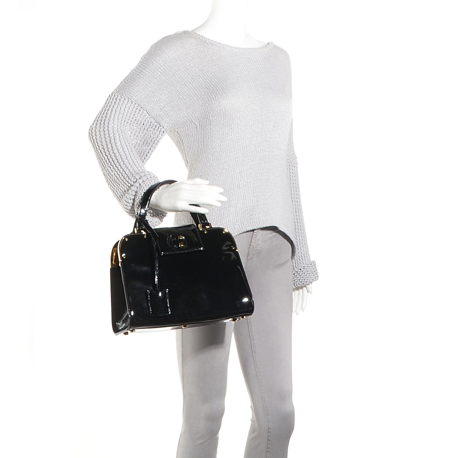 Saint Laurent Patent Small Uptown Black 2 of 8