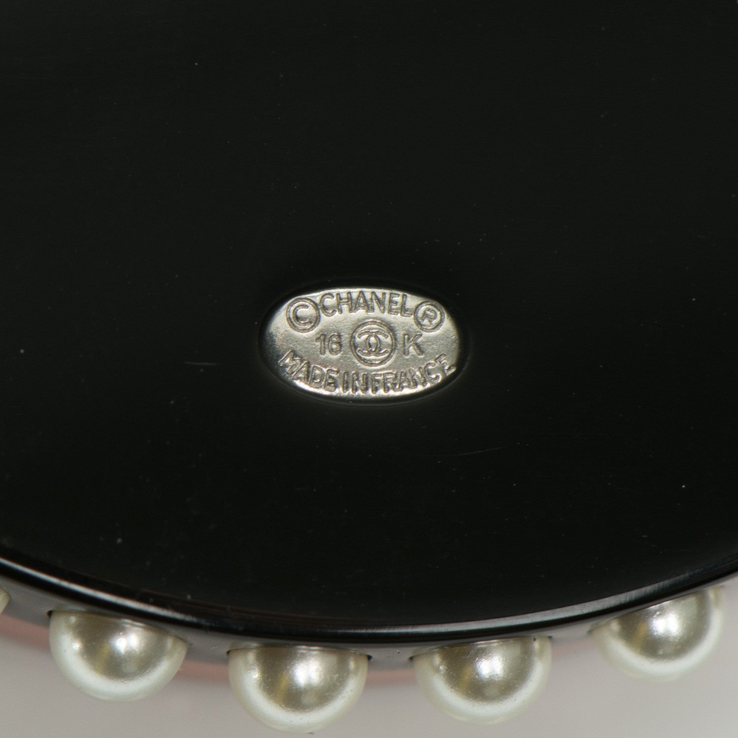 Chanel Metal Resin Pearl Emoji Brooch Silver Pink 5 of 5