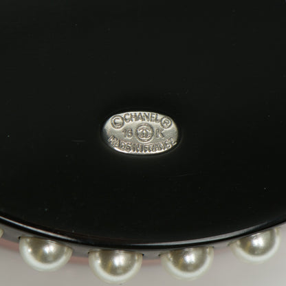 Chanel Metal Resin Pearl Emoji Brooch Silver Pink 5 of 5