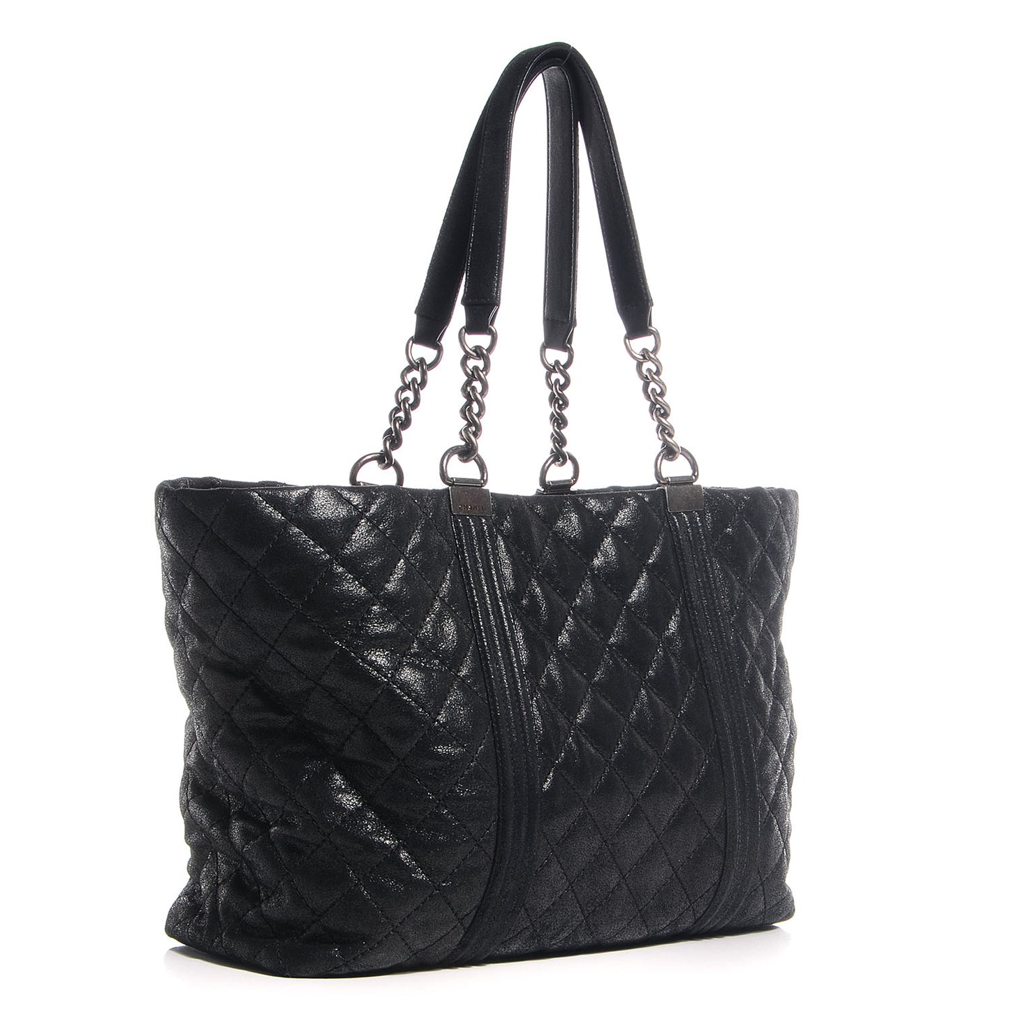 Goatskin Large Gentle Boy Shopping Tote Black