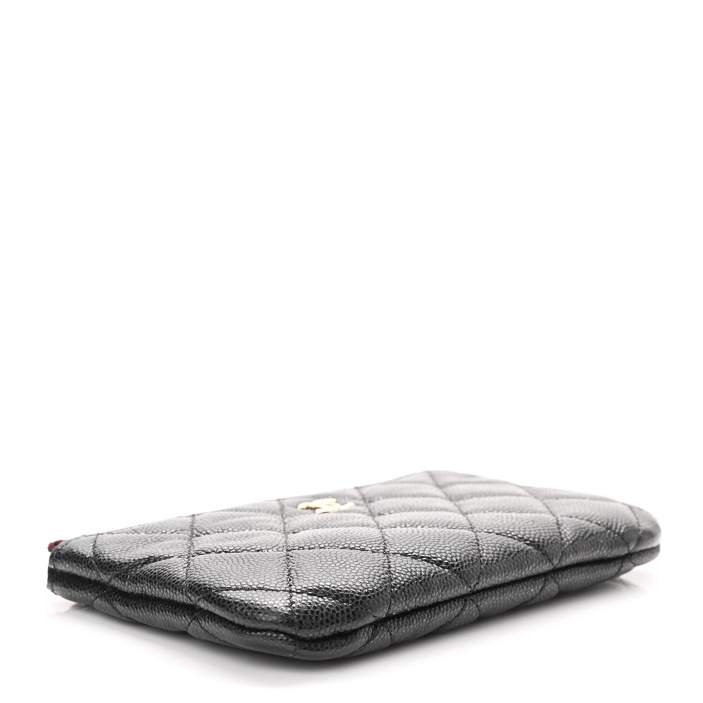Caviar Quilted Small Cosmetic Case Black