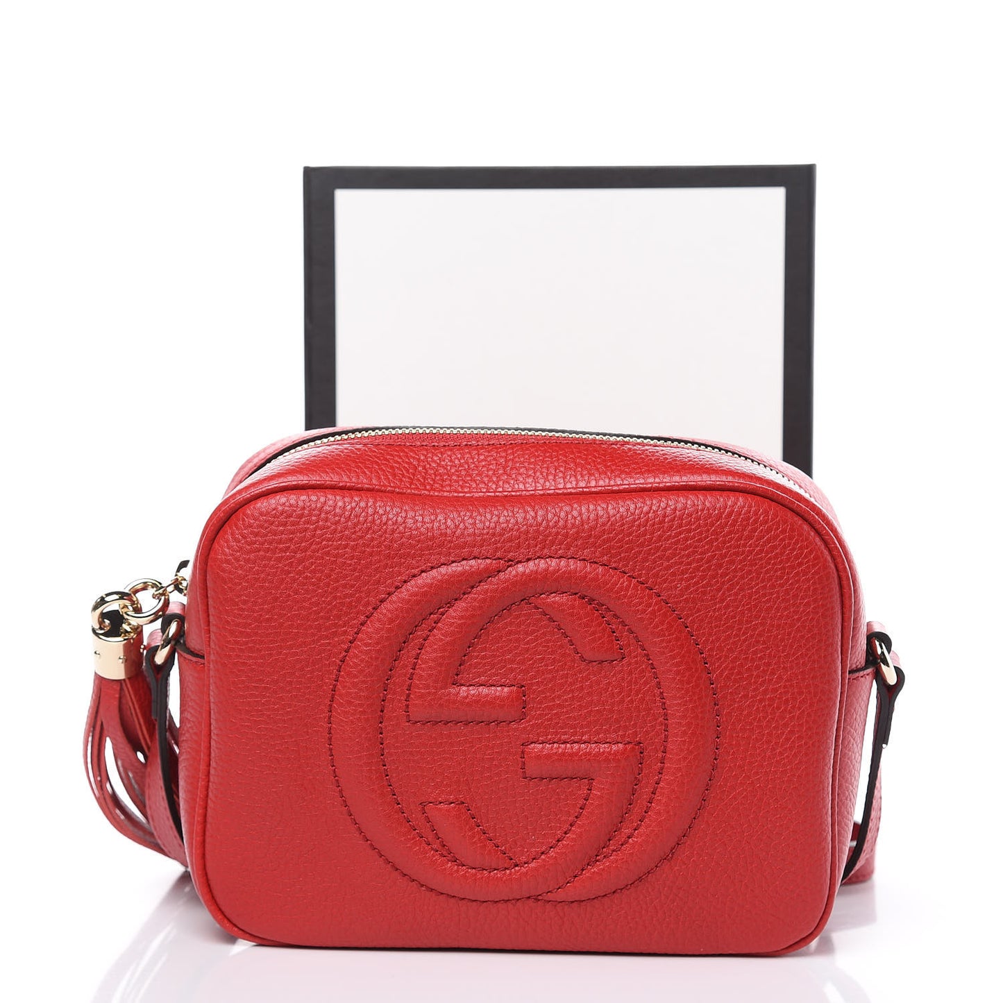 Pebbled Calfskin Small Soho Disco Bag Tabasco Red