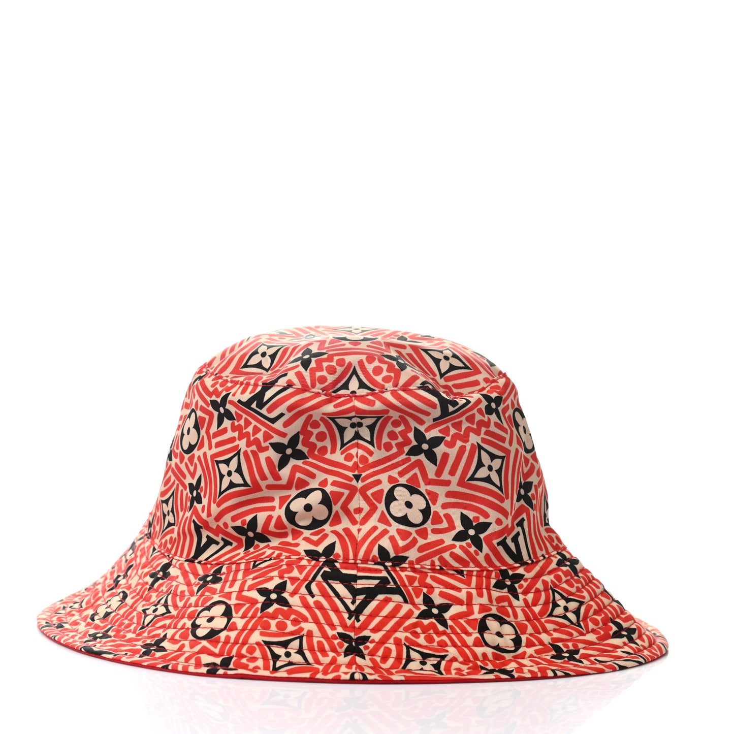 Nylon Canvas Monogram Giant Crafty Reversible Bucket Hat Creme Rouge