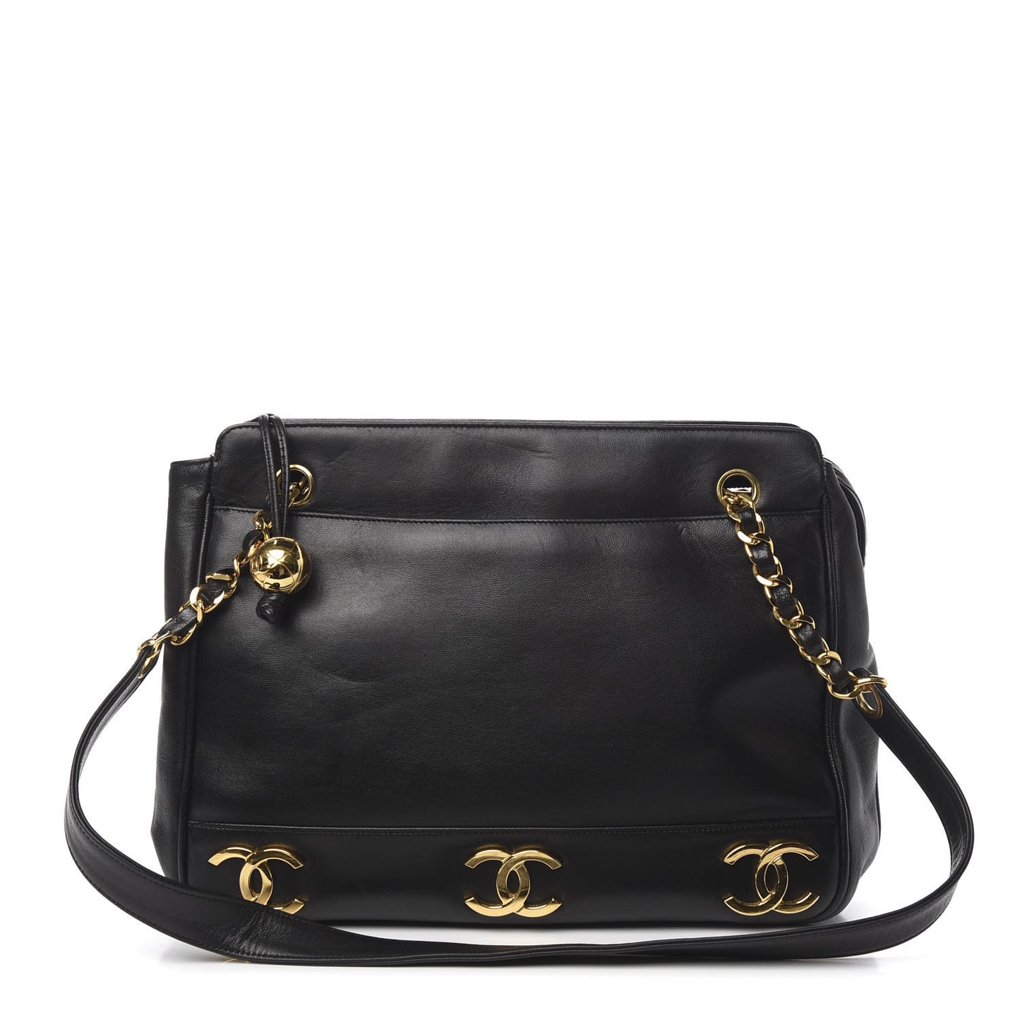 Lambskin CC Shoulder Bag Black